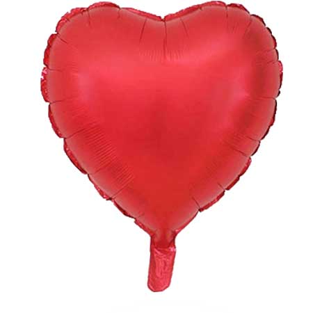 Folienballon-Herz-rot-matt