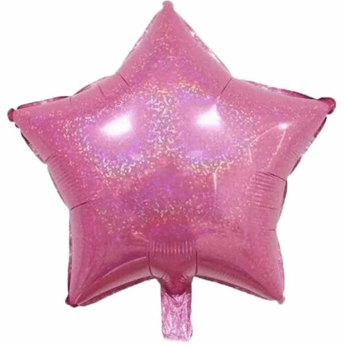 Folienballon Stern 45cm Holographic rosa