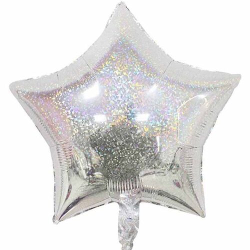 Folienballon Stern 45cm Holographic silber