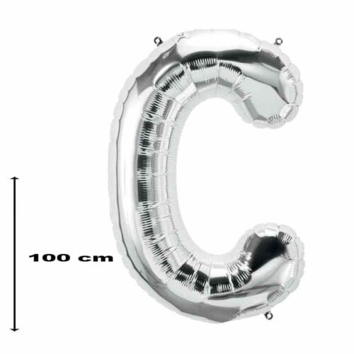 Folienballon-Buchstabe-C-Silber-100-cm