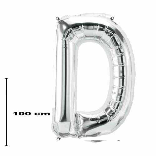 Folienballon-Buchstabe-D-Silber-100-cm
