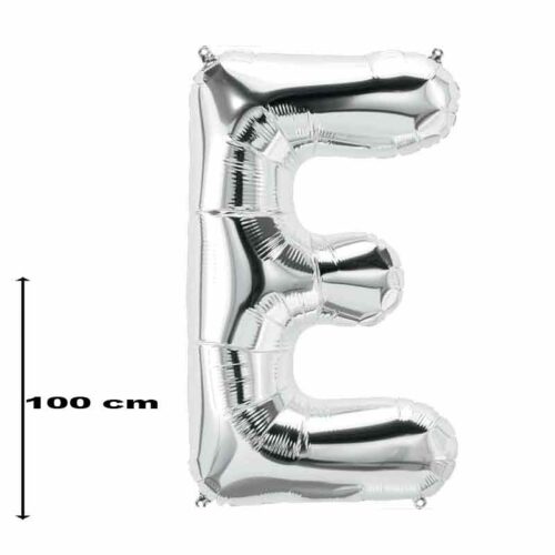 Folienballon-Buchstabe-E-Silber-100-cm