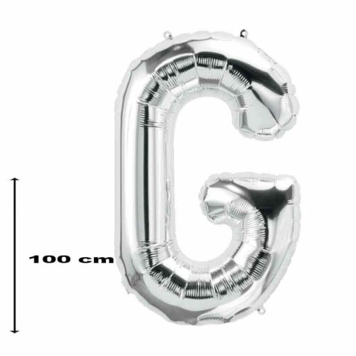 Folienballon-Buchstabe-G-Silber-100-cm