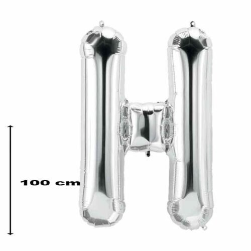 Folienballon-Buchstabe-H-Silber-100-cm