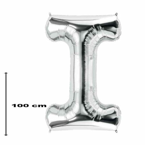 Folienballon-Buchstabe-I-Silber-100-cm