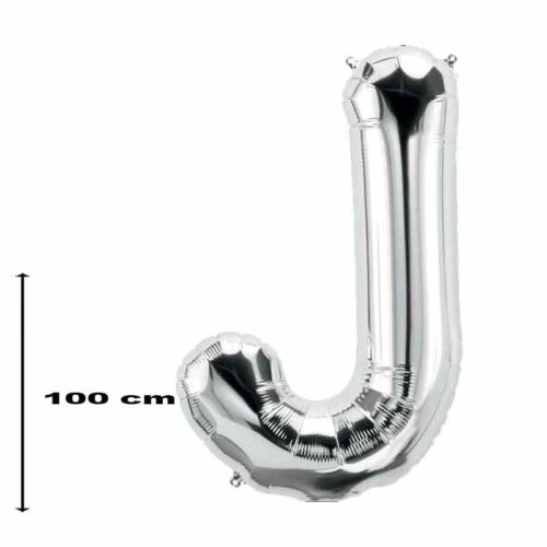 Folienballon-Buchstabe-J-Silber-100-cm