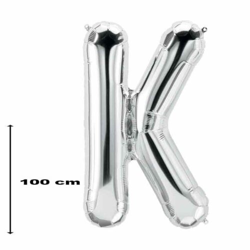 Folienballon-Buchstabe-K-Silber-100-cm