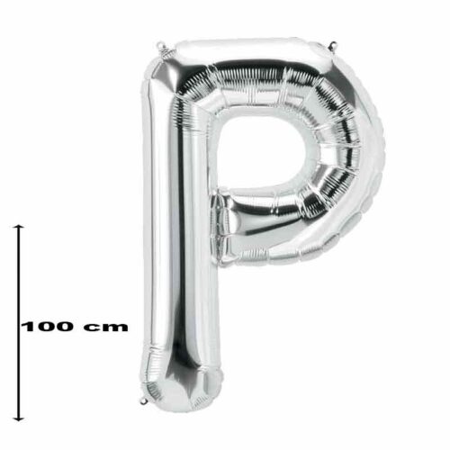 Folienballon-Buchstabe-P-Silber-100-cm