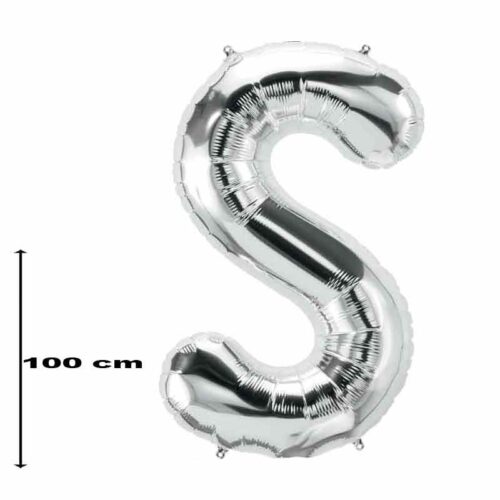Folienballon-Buchstabe-S-Silber-100-cm