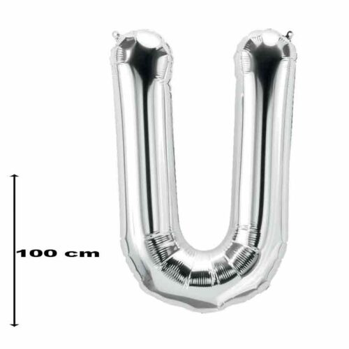 Folienballon-Buchstabe-U-Silber-100-cm