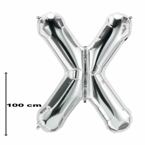 Folienballon-Buchstabe-X-Silber-100-cm
