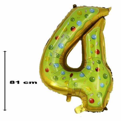 Folienballon-Zahl-4-Donutsmuster-81-cm