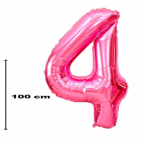 Folienballon-Zahl-4-pink-100-cm