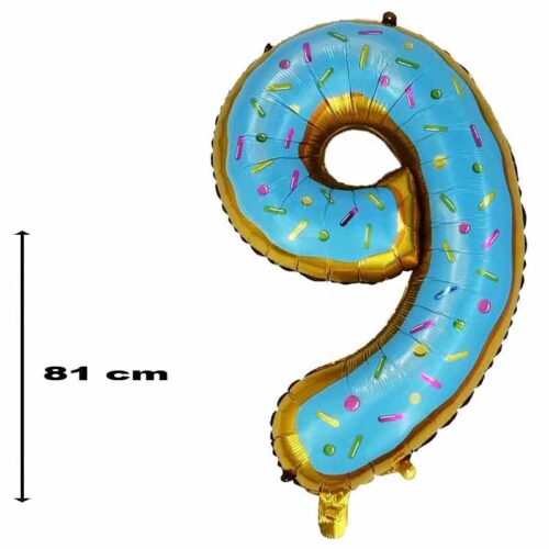 Folienballon-Zahl-9-Donutsmuster-81-cm
